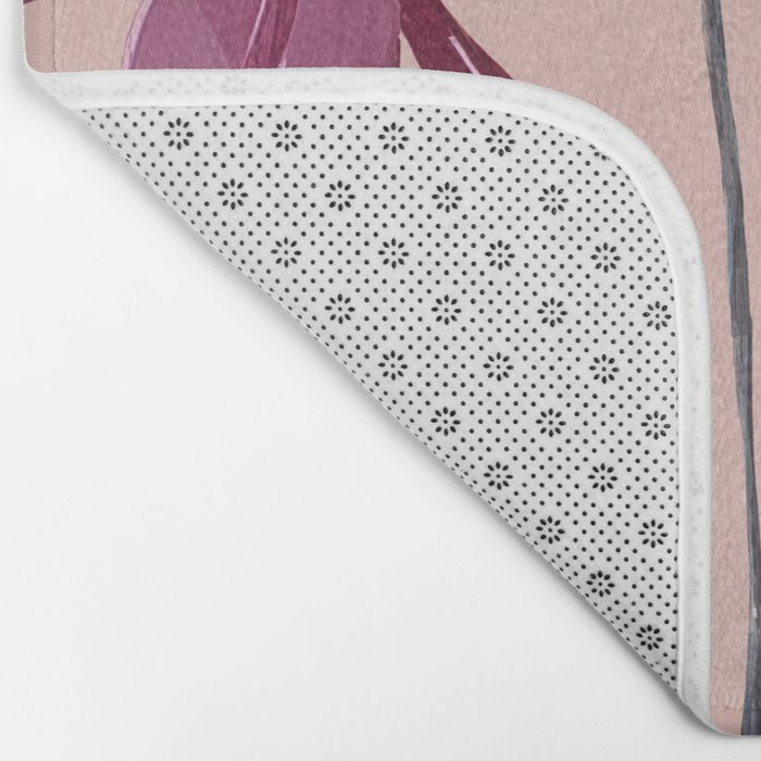 Fuchsia Botanical Drawing Bath Mat Gallery Image 2