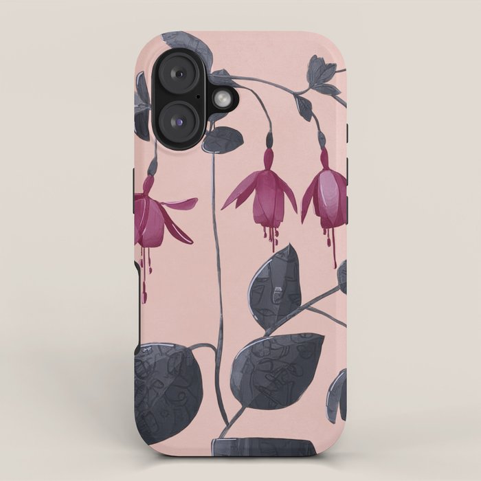 Fuchsia Botanical Drawing iPhone Case Gallery Image 1