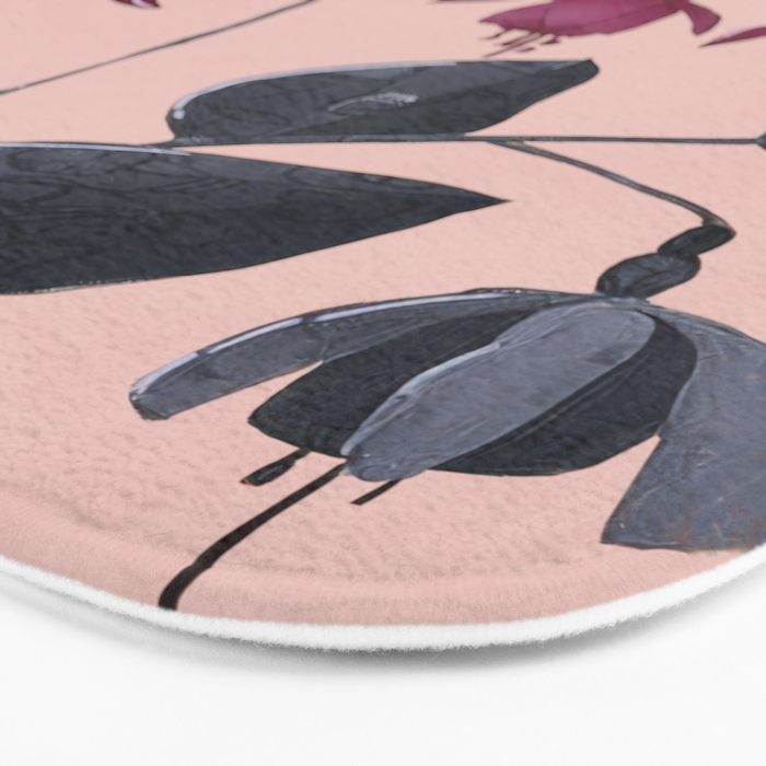 Fuchsia Botanical Drawing Bath Mat Gallery Image 3