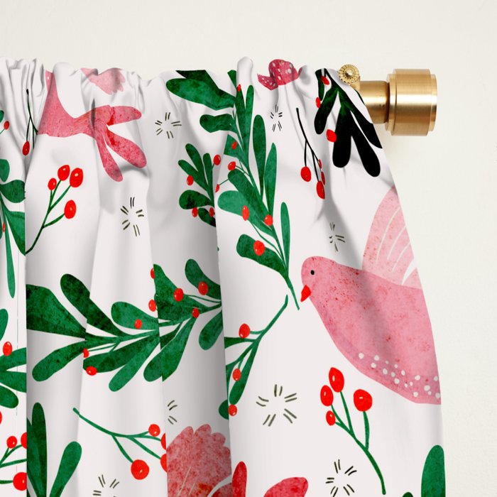 Festive Birds - christmas pattern no2 Window Curtain Gallery Image 2