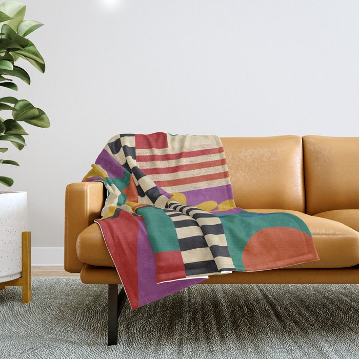 Geometric Movement Throw Blanket Gallery Image 1