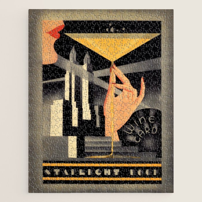 1930's Waldorf Astoria Hotel NYC The Starlight Roof, Champagne Wine Card Vintage Poster Jigsaw Puzzle Gallery Image 1