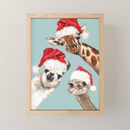 Christmas Animals Gang Mini Art Print Gallery Image 1