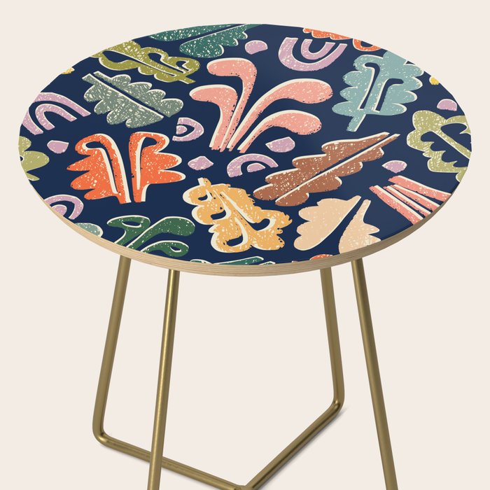 Block print leaves pattern Side Table Gallery Image 2