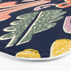 Block print leaves pattern Bath Mat Gallery Image 3