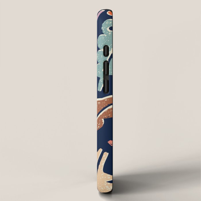 Block print leaves pattern iPhone Case Gallery Image 2