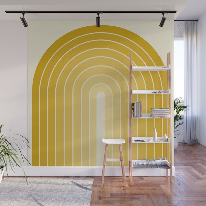 Gradient Arch XXV Gold Sunshine Mid Century Modern Rainbow Wall Mural Gallery Image 1