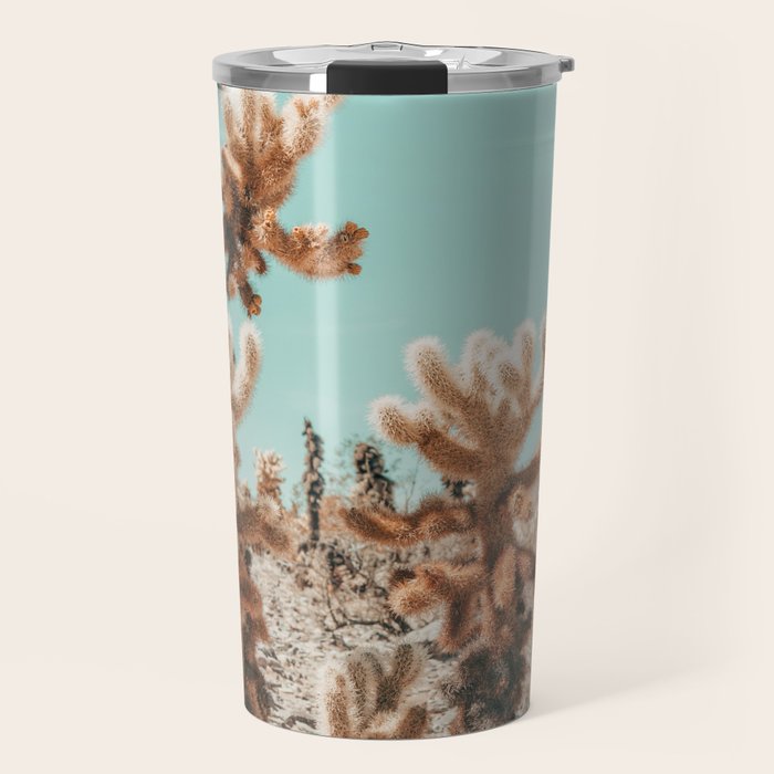 Cholla Cactus - Joshua Tree Desert Landscape, Nature Photography Travel Mug Gallery Image 1
