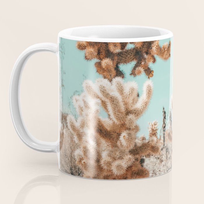 Cholla Cactus - Joshua Tree Desert Landscape, Nature Photography Coffee Mug Gallery Image 3
