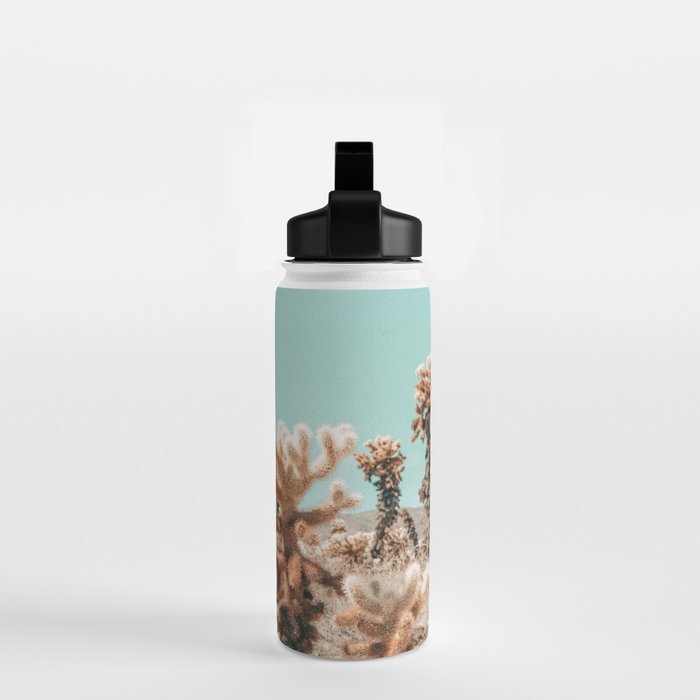 Cholla Cactus - Joshua Tree Desert Landscape, Nature Photography Water Bottle Gallery Image 2