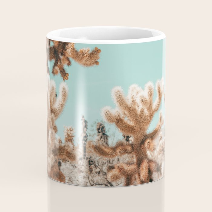 Cholla Cactus - Joshua Tree Desert Landscape, Nature Photography Coffee Mug Gallery Image 4