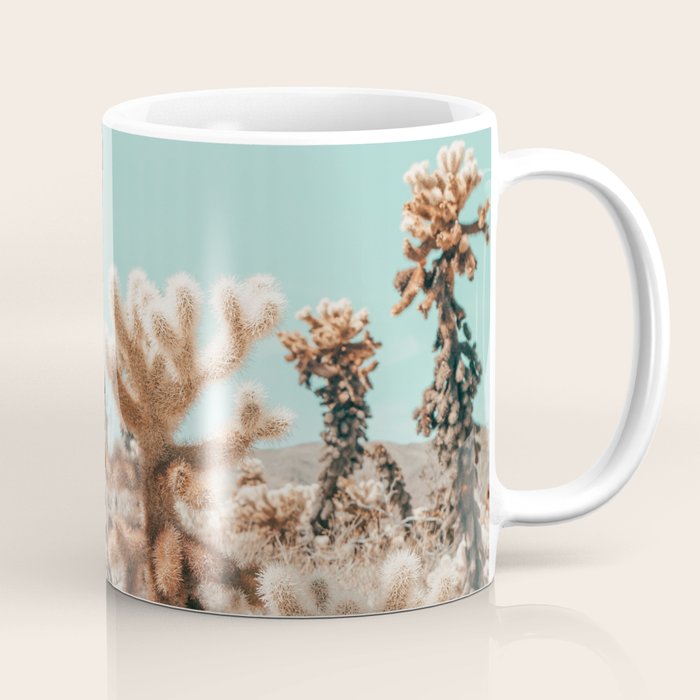 Cholla Cactus - Joshua Tree Desert Landscape, Nature Photography Coffee Mug Gallery Image 1
