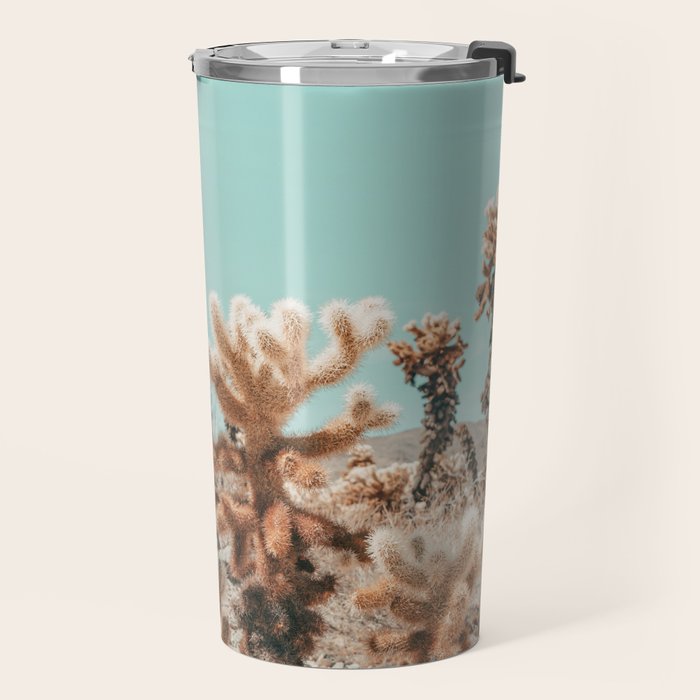Cholla Cactus - Joshua Tree Desert Landscape, Nature Photography Travel Mug Gallery Image 2
