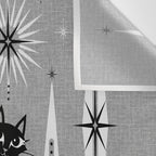 Mid Century Meow Atomic Cats on Cool Gray ©studioxtine Wall Tapestry Gallery Image 3