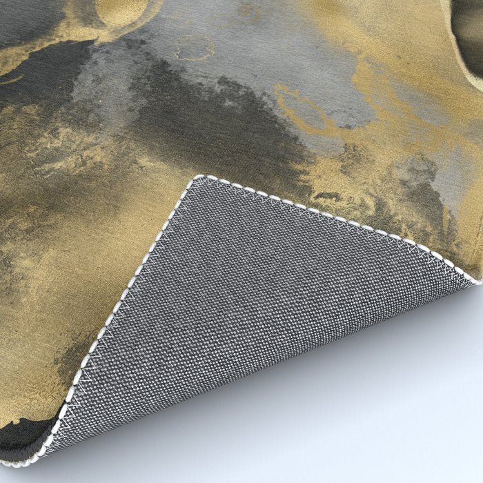 Gold and Black Modern Abstract Art Print Rug Gallery Image 4
