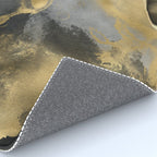 Gold and Black Modern Abstract Art Print Rug Gallery Image 4