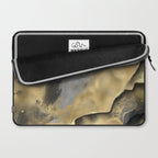 Gold and Black Modern Abstract Art Print Laptop Sleeve Gallery Image 2