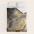 Gold and Black Modern Abstract Art Print Comforter Gallery Image 6
