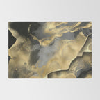 Gold and Black Modern Abstract Art Print Rug Gallery Image 2