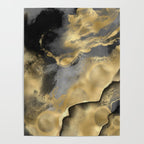 Gold and Black Modern Abstract Art Print Poster Gallery Image 4