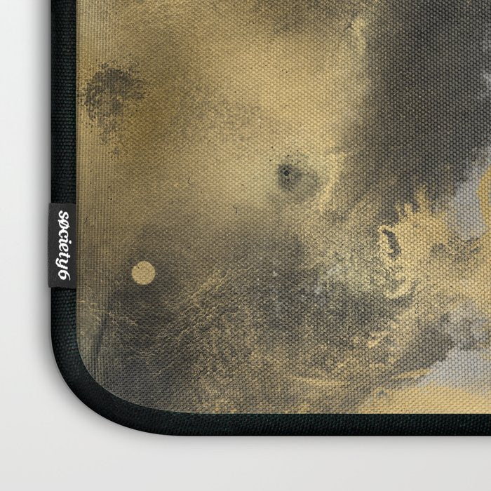 Gold and Black Modern Abstract Art Print Laptop Sleeve Gallery Image 3