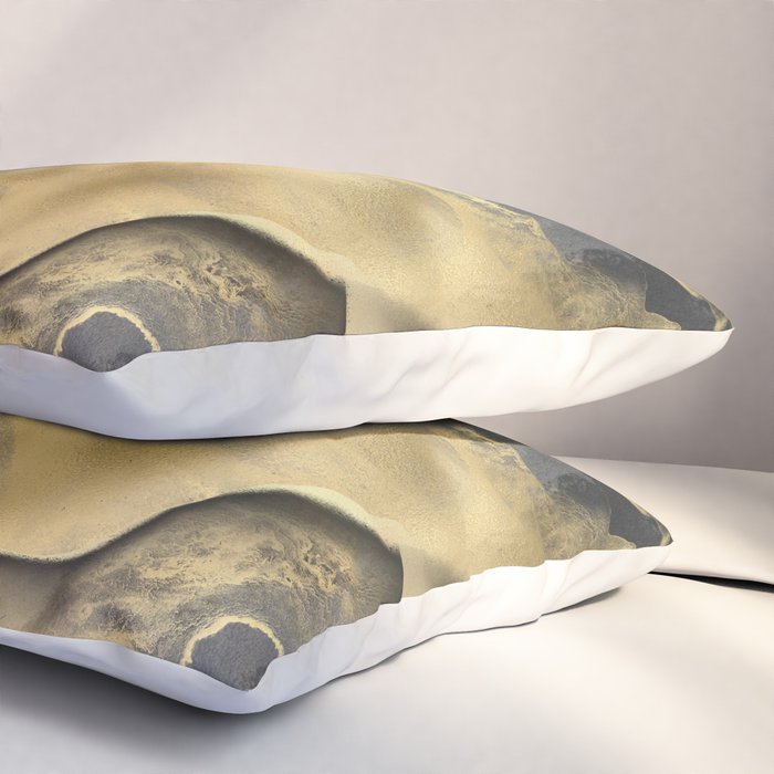 Gold and Black Modern Abstract Art Print Pillow Sham Gallery Image 3