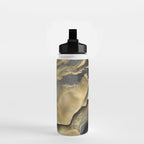 Gold and Black Modern Abstract Art Print Water Bottle Gallery Image 2
