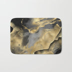 Gold and Black Modern Abstract Art Print Bath Mat Gallery Image 1