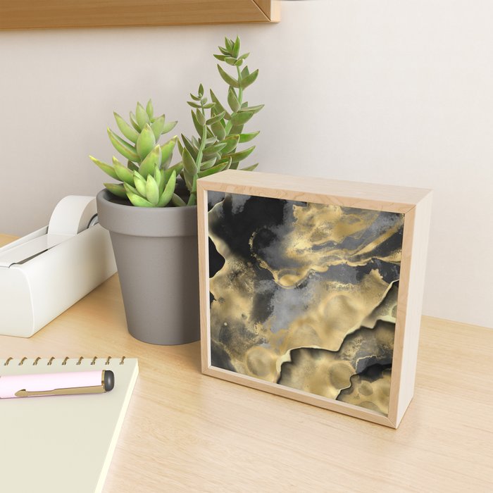 Gold and Black Modern Abstract Art Print Mini Art Print Gallery Image 2