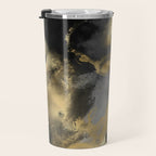 Gold and Black Modern Abstract Art Print Travel Mug Gallery Image 3