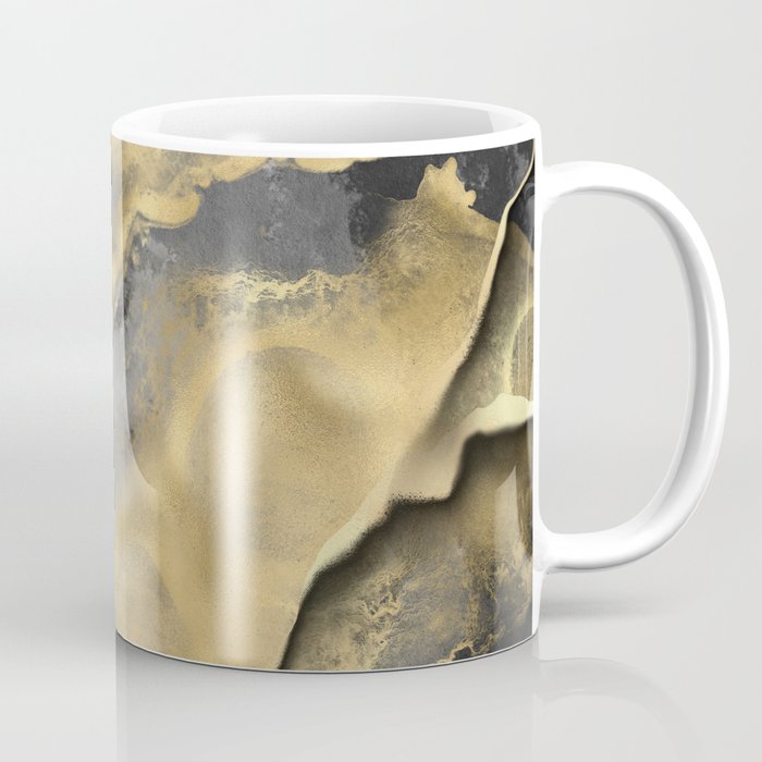 Gold and Black Modern Abstract Art Print Coffee Mug Gallery Image 1