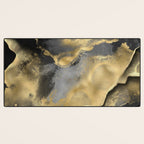Gold and Black Modern Abstract Art Print Desk Mat Gallery Image 3