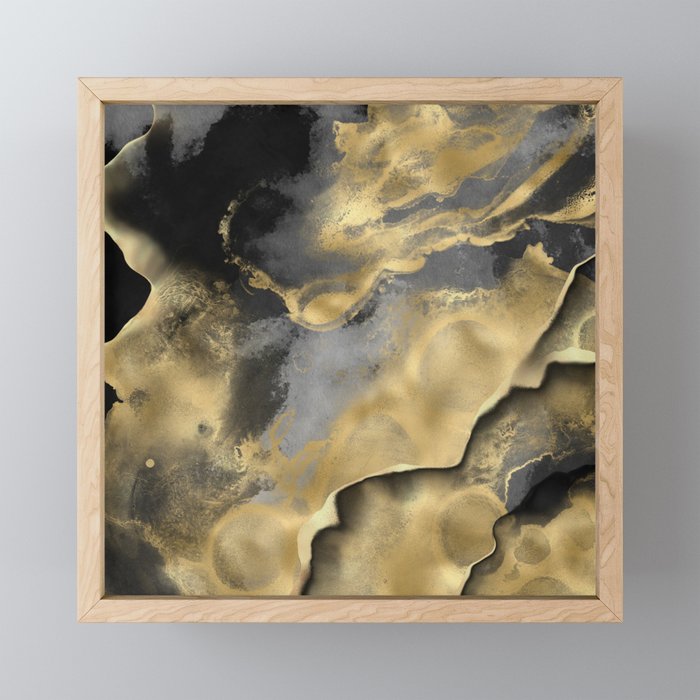 Gold and Black Modern Abstract Art Print Mini Art Print Gallery Image 1