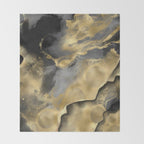 Gold and Black Modern Abstract Art Print Throw Blanket Gallery Image 2
