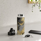 Gold and Black Modern Abstract Art Print Water Bottle Gallery Image 4