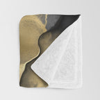 Gold and Black Modern Abstract Art Print Throw Blanket Gallery Image 3