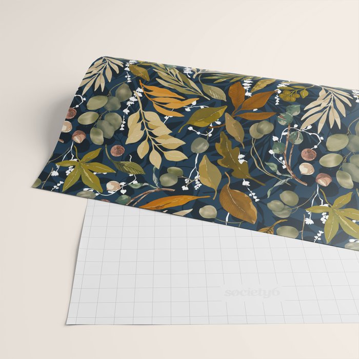Fall leafy nature dark A Wrapping Paper Gallery Image 2