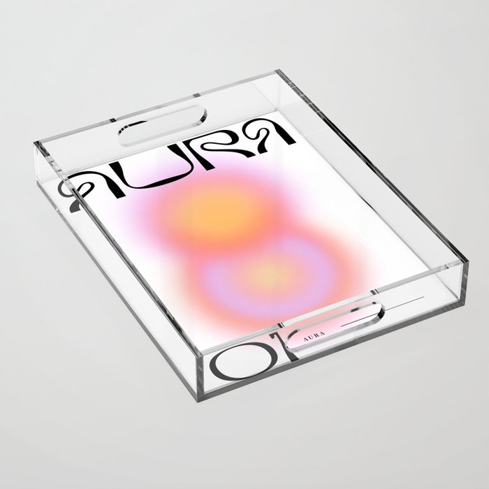 Modern soft blur gradient typography art Acrylic Tray Gallery Image 1