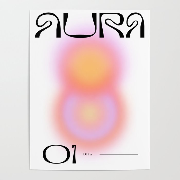 Modern soft blur gradient typography art Poster