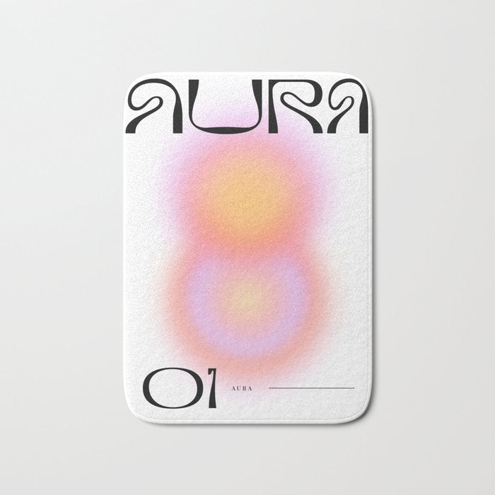 Modern soft blur gradient typography art Bath Mat Gallery Image 1