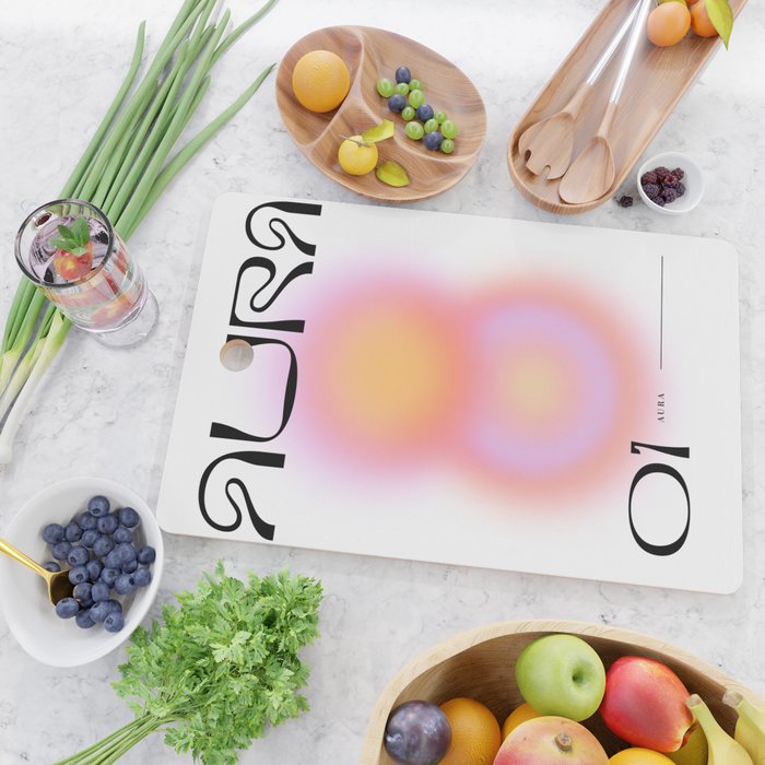 Modern soft blur gradient typography art Cutting Board Gallery Image 2