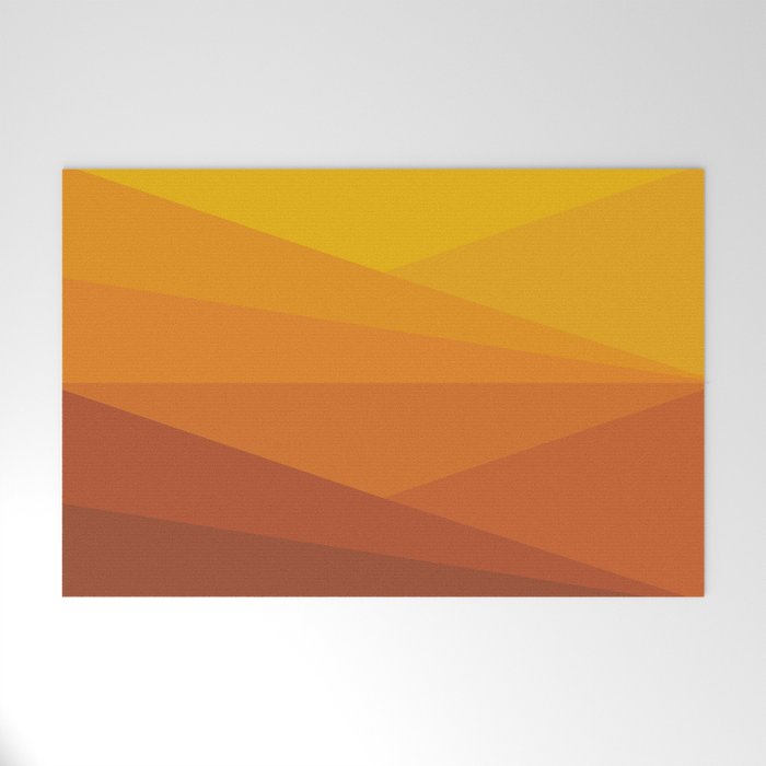Geometric Triangles XI Retro Orange Welcome Mat Gallery Image 1