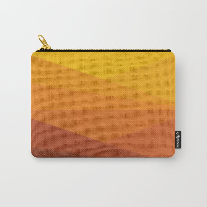 Geometric Triangles XI Retro Orange Carry All Pouch Gallery Image 1