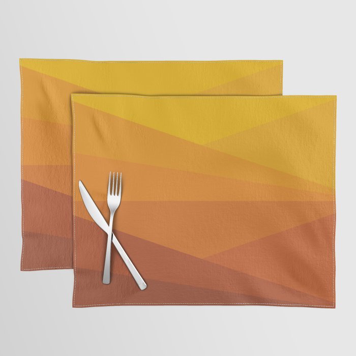 Geometric Triangles XI Retro Orange Placemat Gallery Image 1