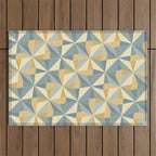 Kaleidoscope Tile Pattern XIV Neutral Earthy Pastel Outdoor Rug Gallery Image 1