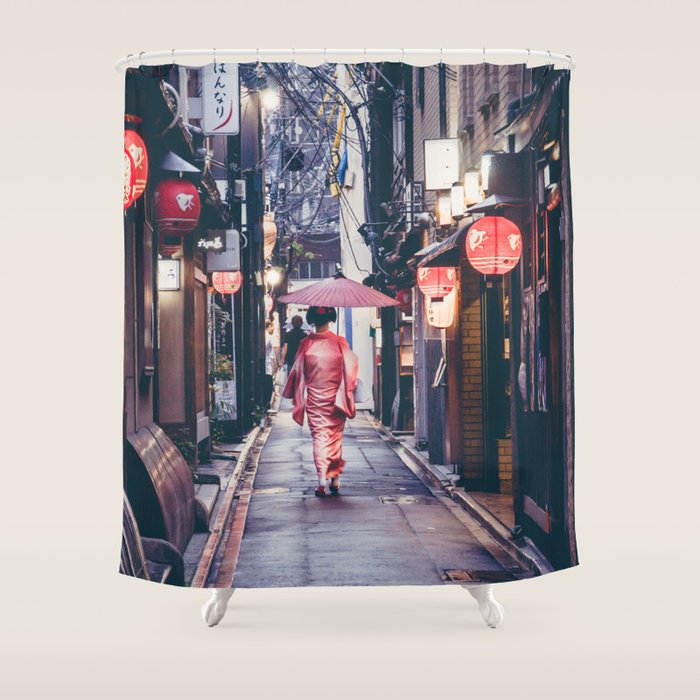 Geisha In Kyoto Shower Curtain Gallery Image 1