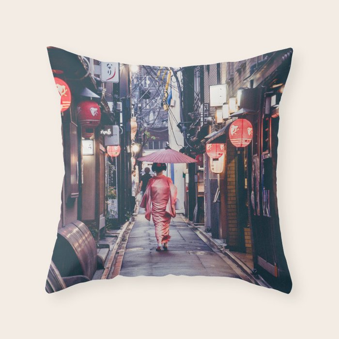 Geisha In Kyoto Throw Pillow Gallery Image 6