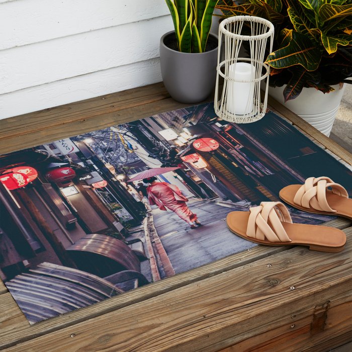 Geisha In Kyoto Outdoor Rug Gallery Image 2