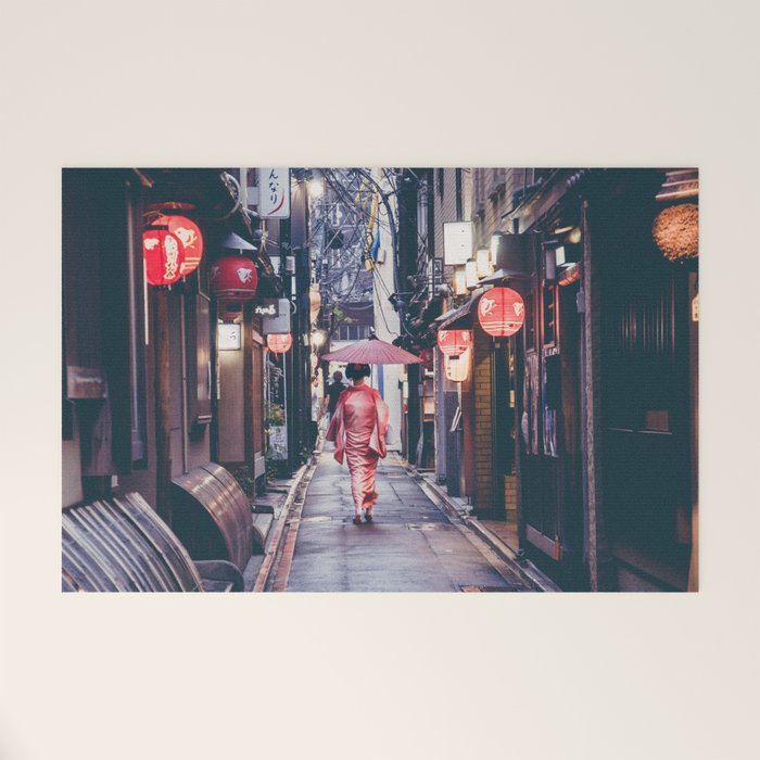 Geisha In Kyoto Welcome Mat Gallery Image 1