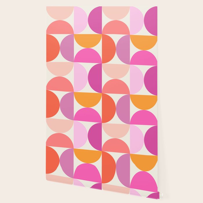 Mid Century Modern Shapes - Pink Wallpaper Gallery Image 2